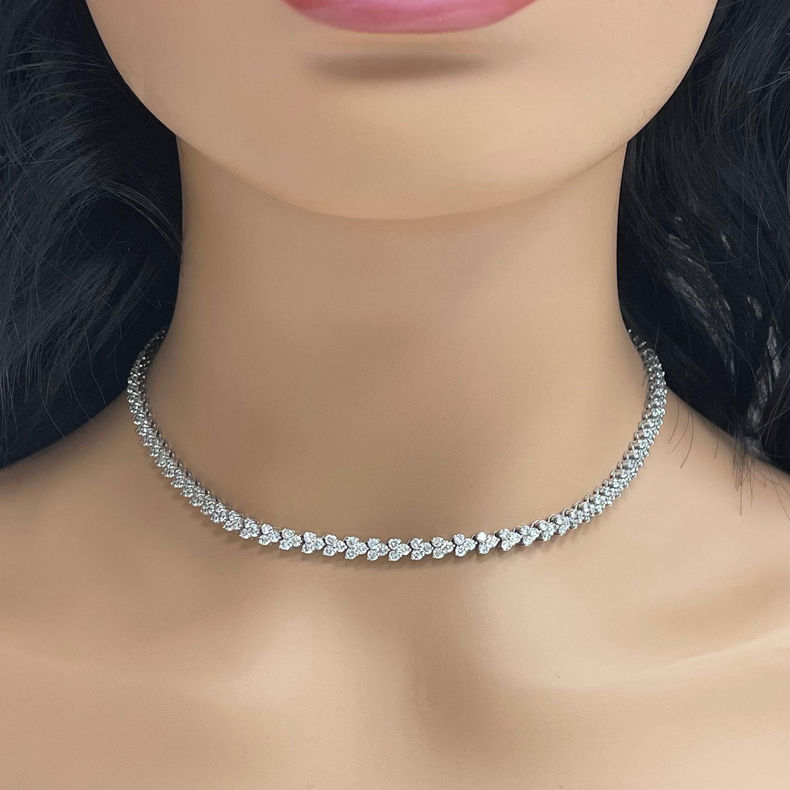 A classic and elegant everyday or occasional wear the Directions Diamond Tennis Necklace is a timeless and versatile piece of jewelry. All our necklaces have two locks for added security. 

Total Diamond Weight: 9.00 ct 
Diamond Color: H - I