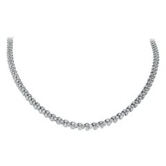 Beauvince Directions Diamond Tennis Necklace 9 Ct Diamonds in White Gold