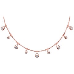 Beauvince Drops of Jupiter Diamond Necklace in Rose Gold
