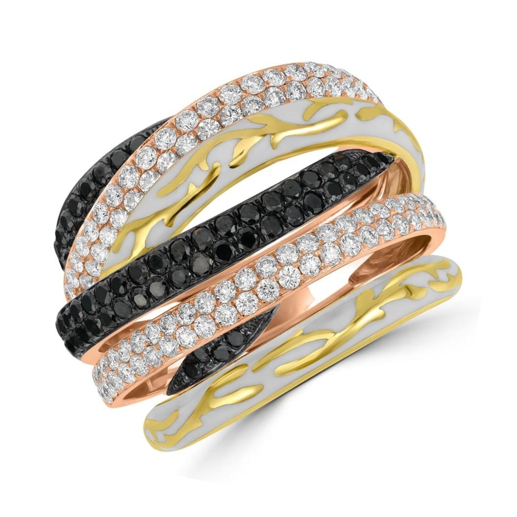 Contemporaneo Fascia di diamanti Beauvince East & West (1,87 carati di diamanti) in oro rosa in vendita