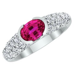 Beauvince Elevated Ruby Diamond Band in White Gold