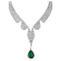 Beauvince 52.56 Carat Emeralds & 70.71 Carat Diamonds Love Suite in White Gold