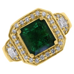 Beauvince Emma Ring aus Gelbgold mit Smaragd und Diamanten