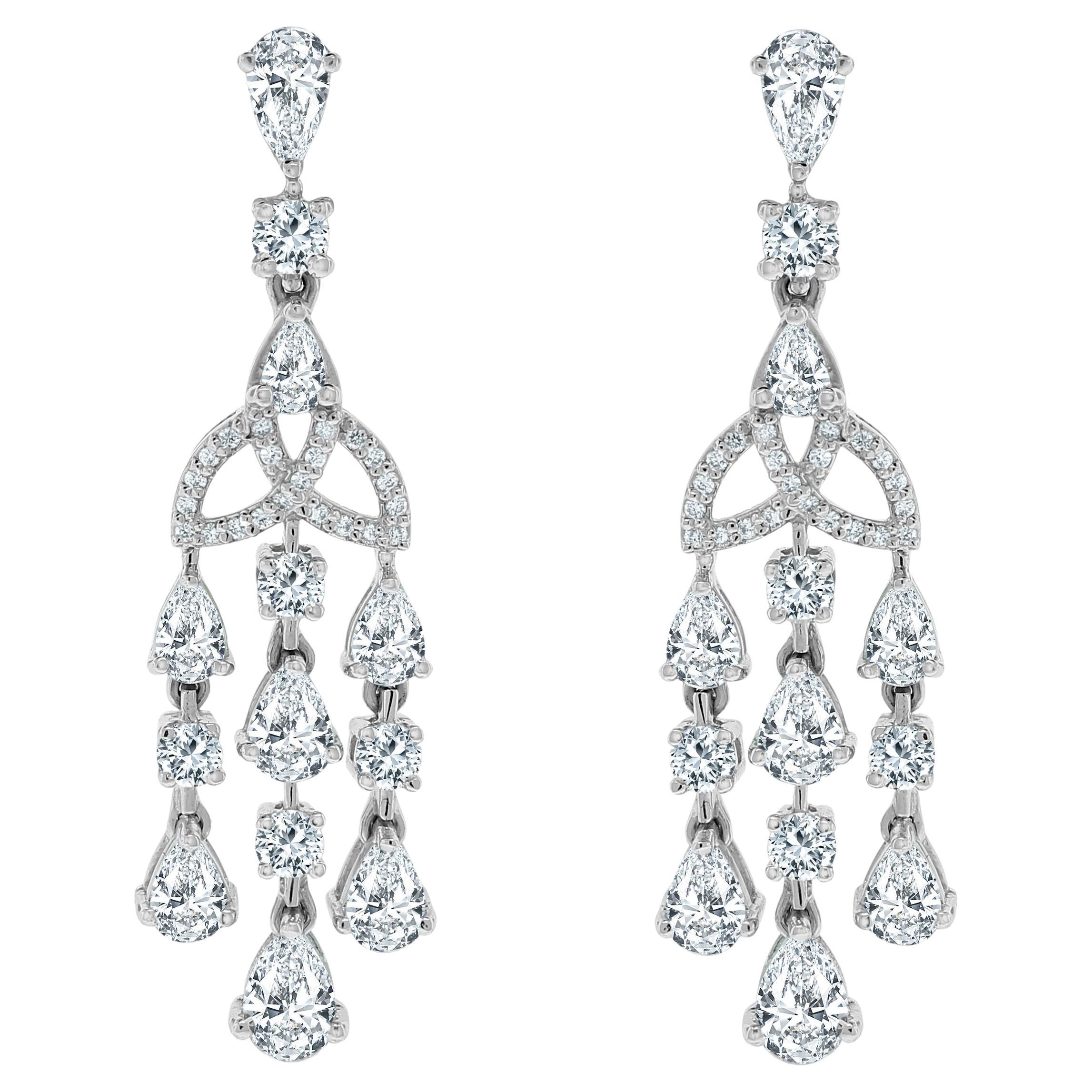 Beauvince Eterna Diamond Earrings '4.21 Ct Diamonds' in White Gold For Sale