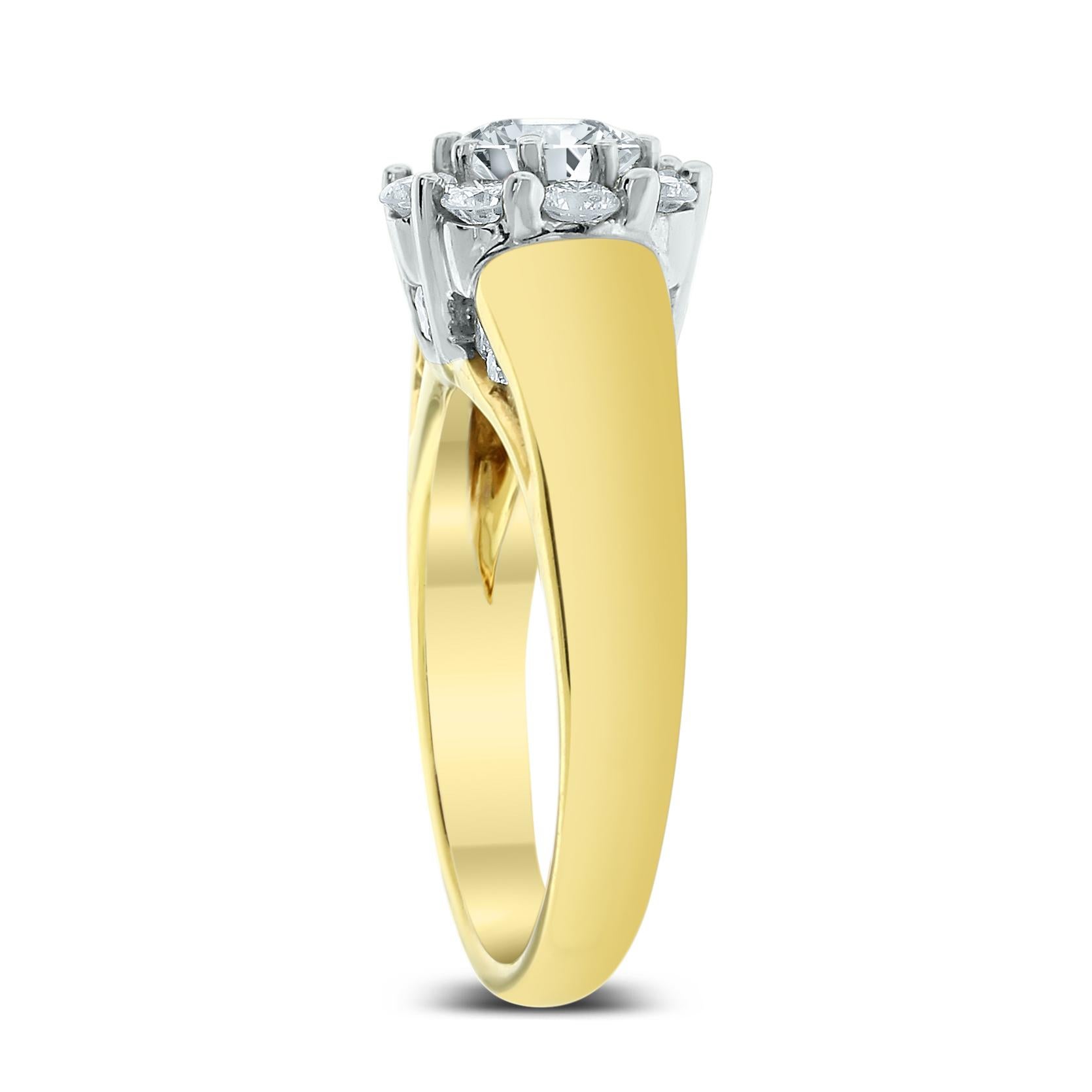 Women's or Men's Beauvince Flora Engagement Ring '1.75 ct Diamonds' in Gold For Sale