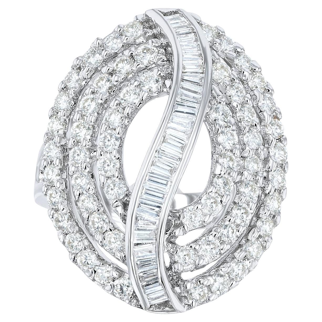 Bague Beauvince Flow Diamond (1,91 ct de diamants) en or blanc