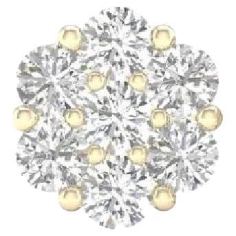 Contemporary Beauvince Flower Cluster Diamond Pendant 0.71 Ct Diamonds in Yellow Gold