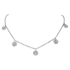 Beauvince Flower Diamond Pendant Necklace '2.00 Ct Diamonds' in White Gold