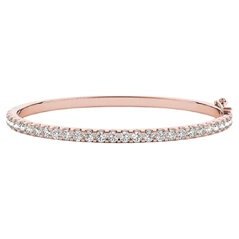 Beauvince Forever Diamond Bangle 1.60 Ct Diamonds in Rose Gold For Sale