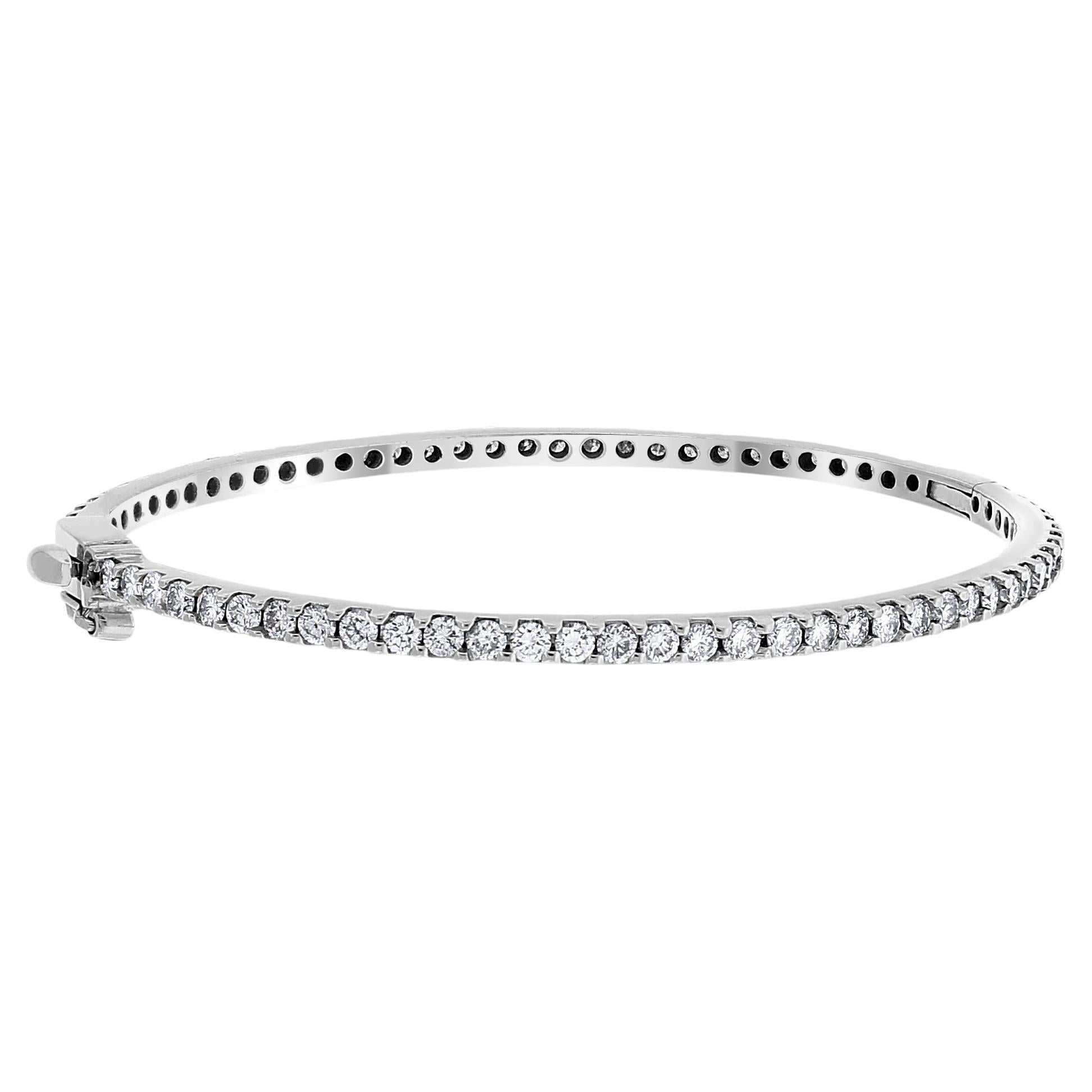 Beauvince Forever Diamond Bangle 4.00 Ct Diamonds in White Gold For Sale