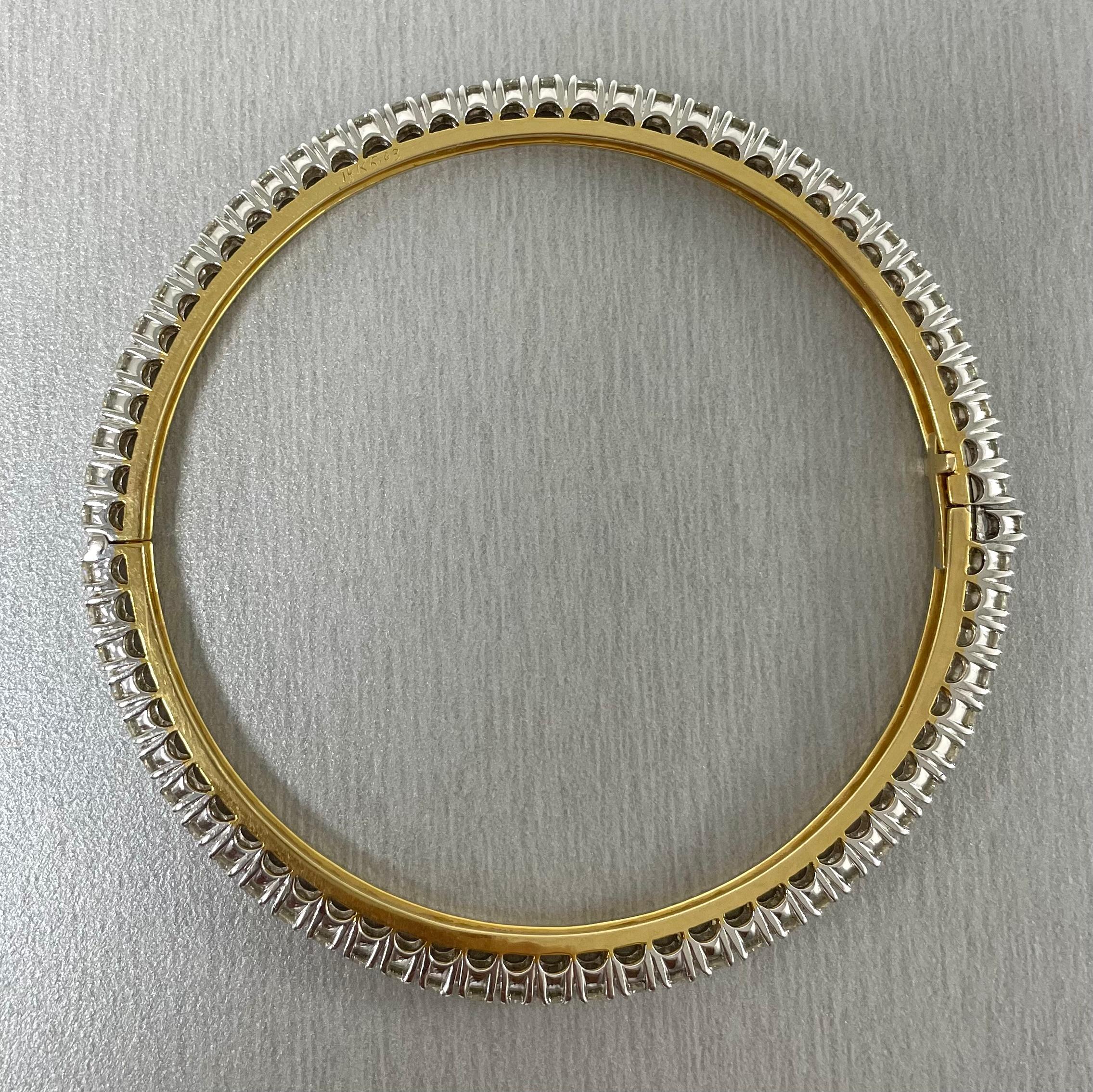 Contemporary Beauvince Forever Indian Diamond Bangle '5.03 Ct Diamonds' in Gold For Sale