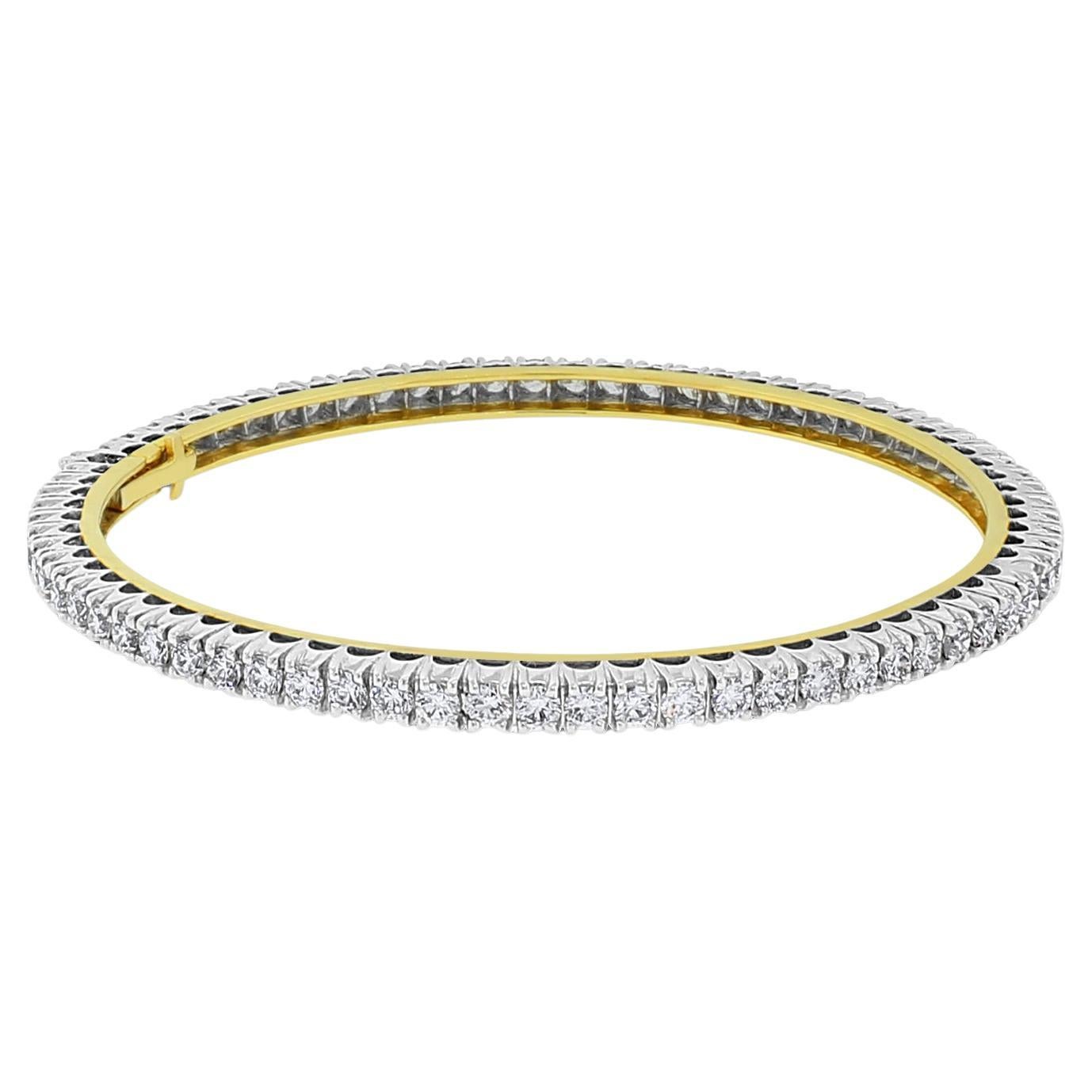 Beauvince Forever Indian Diamond Bangle '5.03 Ct Diamonds' in Gold For Sale