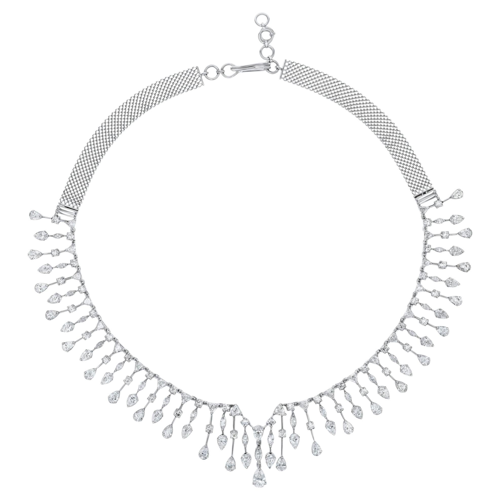 Collar de Diamantes Beauvince Frills (16,11 ct Diamantes) en Oro Blanco en venta