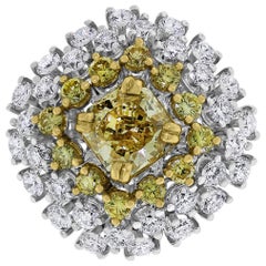 Beauvince Genelia Yellow Diamond Solitaire Cocktail Ring in Gold