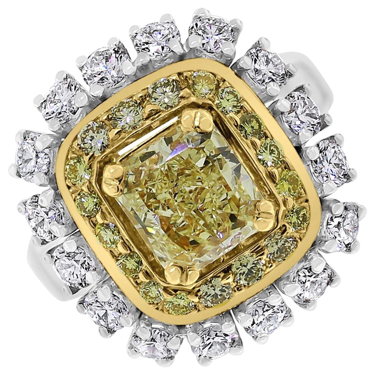 Beauvince Genevieve Yellow Diamond Cocktail Ring in Gold