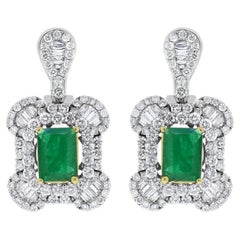 Beauvince Georgia Earrings (5.62 ct Emeralds & Diamonds) in White Gold
