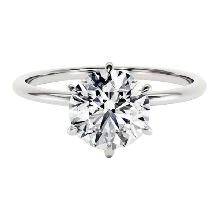 Bague de fiançailles Beauvince GIA 2.00 Carat Round H Internally Flawless