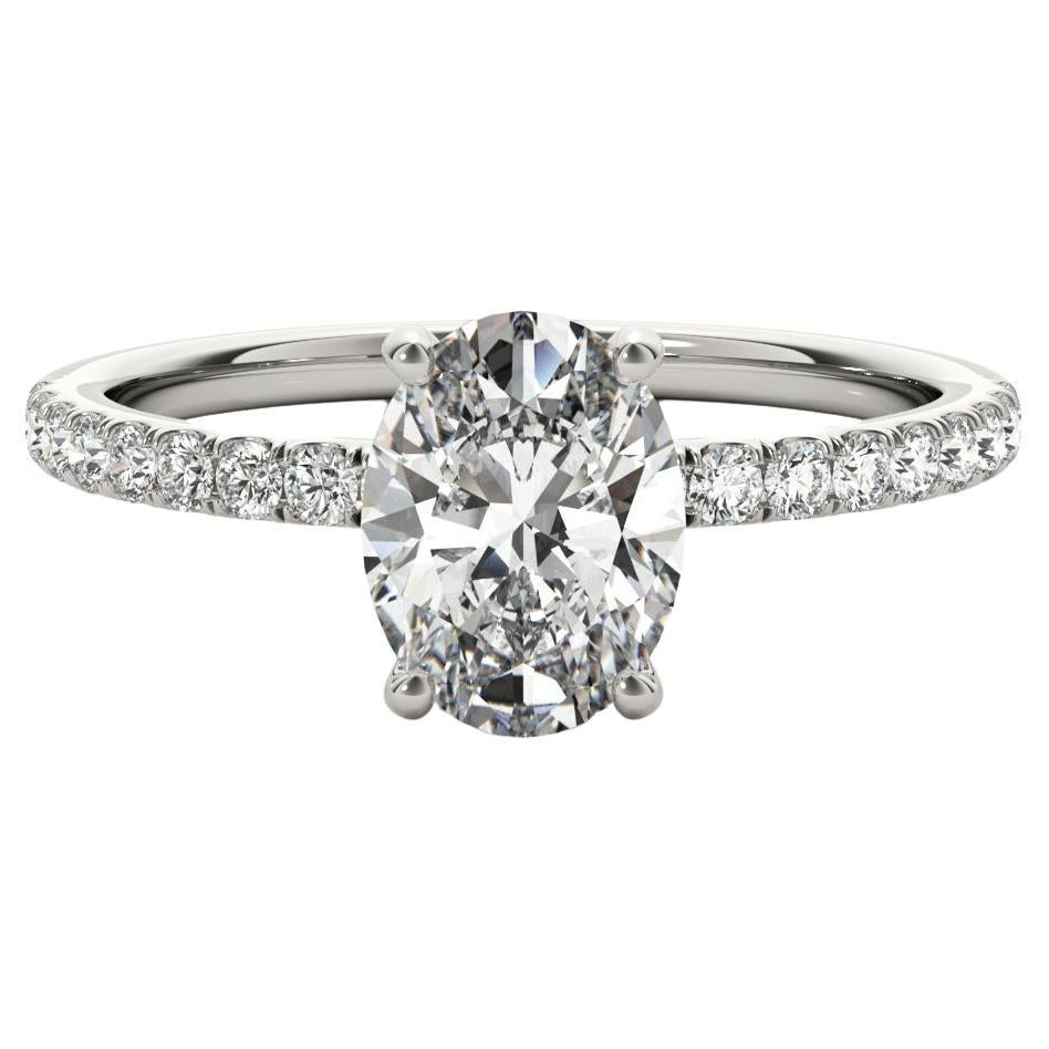Beauvince GIA Certified 1.00 Carat Oval HVS2 Engagement Ring For Sale