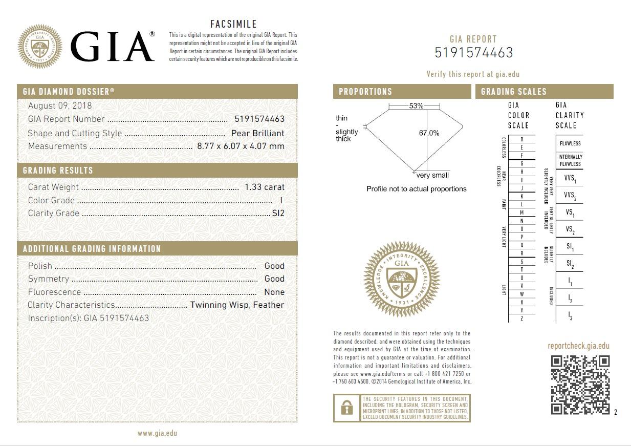 GIA-zertifizierte 2,51 Karat Solitär-Diamant-Ohrstecker in Birnenform für Damen oder Herren im Angebot