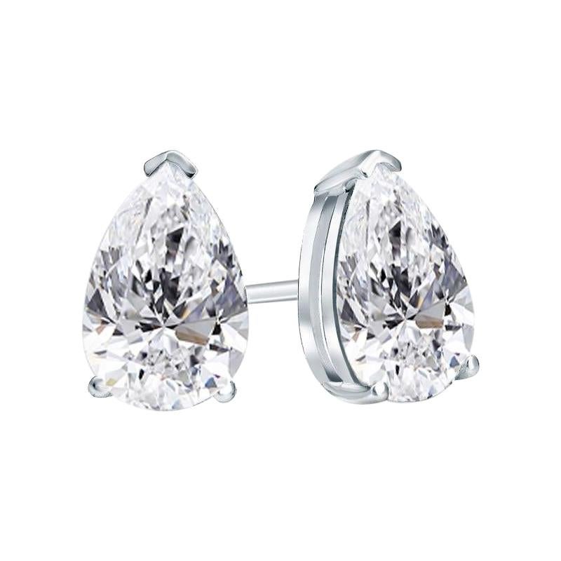 Beauvince GIA Certified 2.51 Carat Pear Shape Solitaire Diamond Studs