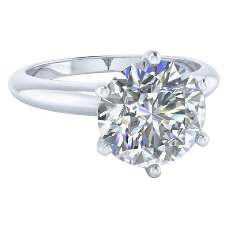 Beauvince GIA Certified 6.83 Carat Round FVVS2 Solitaire Engagement Ring
