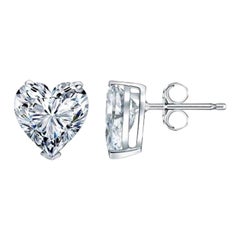 Beauvince GIA GSI1 Certified 2.00 Carat Heart Shape Solitaire Diamond Studs