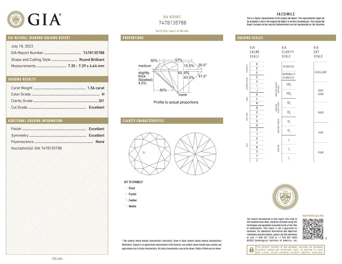 Beauvince GIA H-I SI1 Certified 3.07 Carat Round Solitaire Diamond Studs In New Condition For Sale In New York, NY