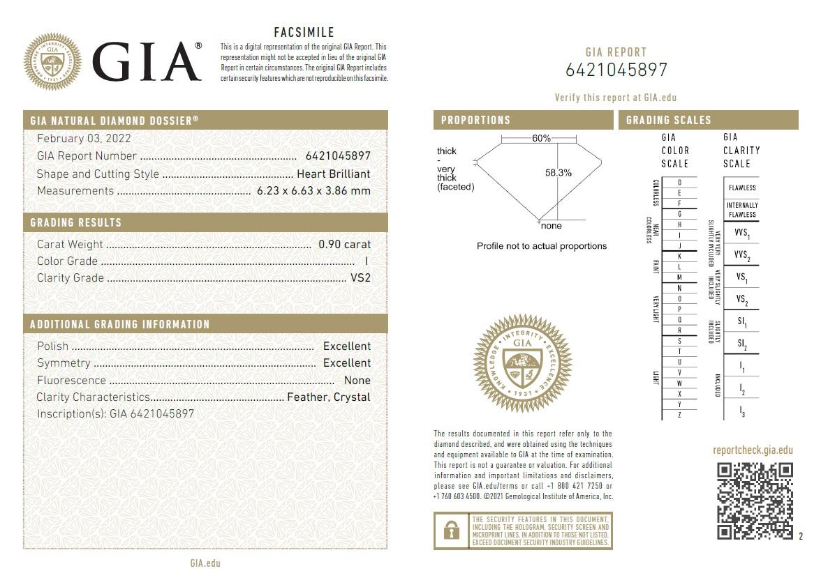 Beauvince GIA I VS2 zertifizierte 1,81 Karat herzförmige Diamant-Ohrstecker aus Weißgold im Angebot 1