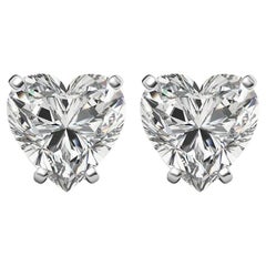 Beauvince GIA I VS2 Certified 1.81 Ct Heart Shape Diamond Studs in White Gold
