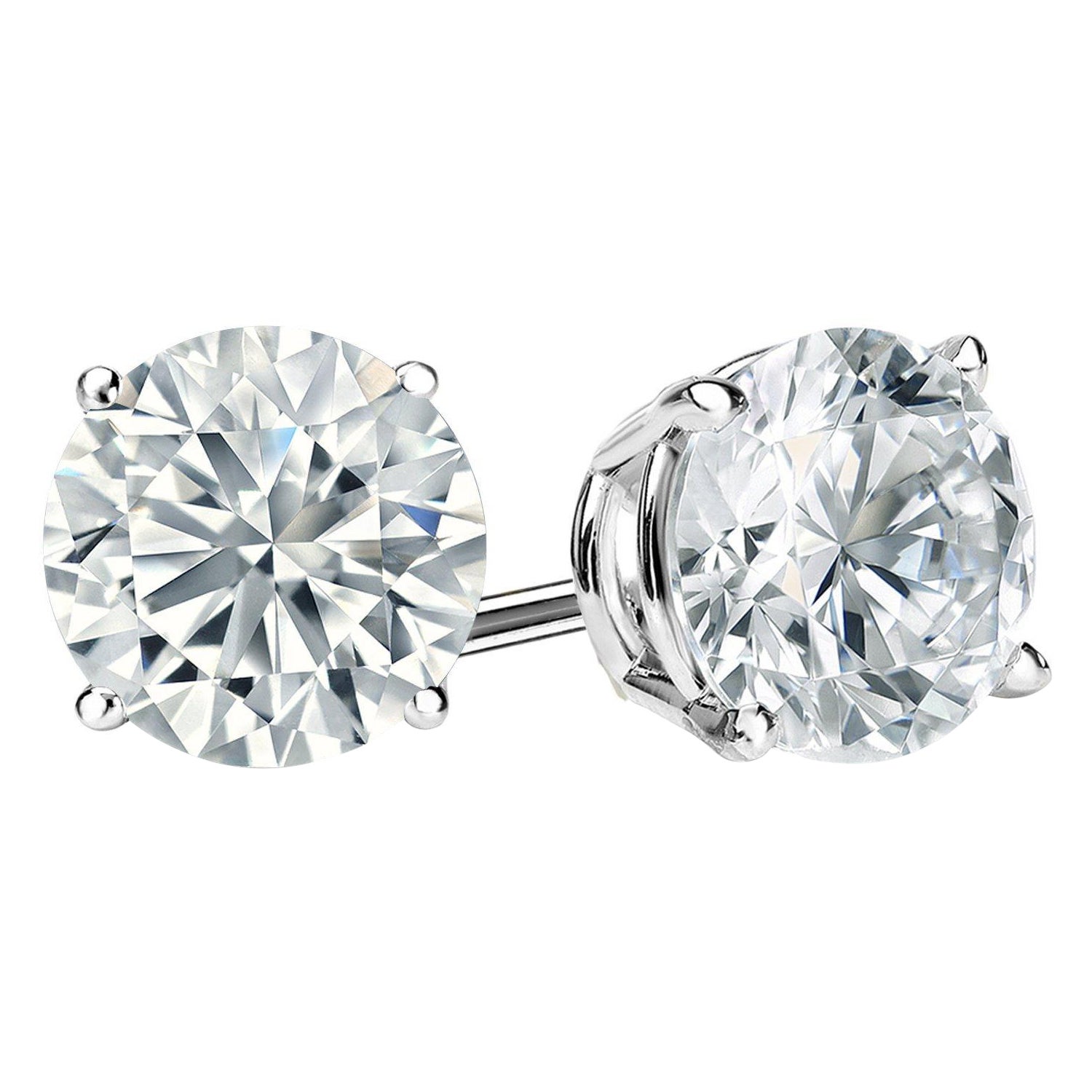 Beauvince GIA ISI1 Certified 2.01 Carat Round Diamond Studs For Sale