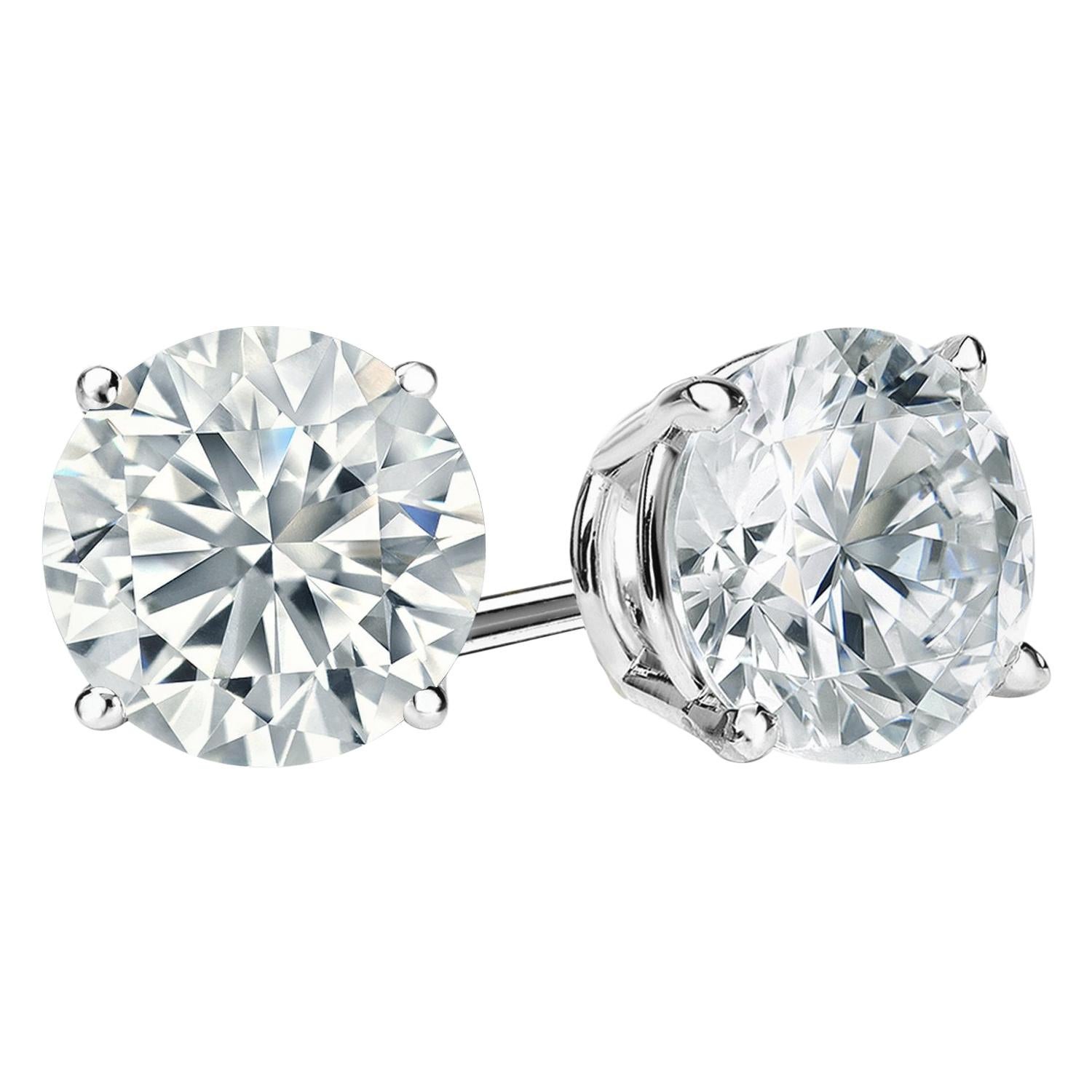 Beauvince GIA IVS2 Certified 14.01 Carat Round Solitaire Diamond Studs