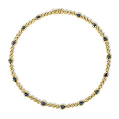 Collier Gracie en or jaune (9,35 ct de saphirs et diamants)