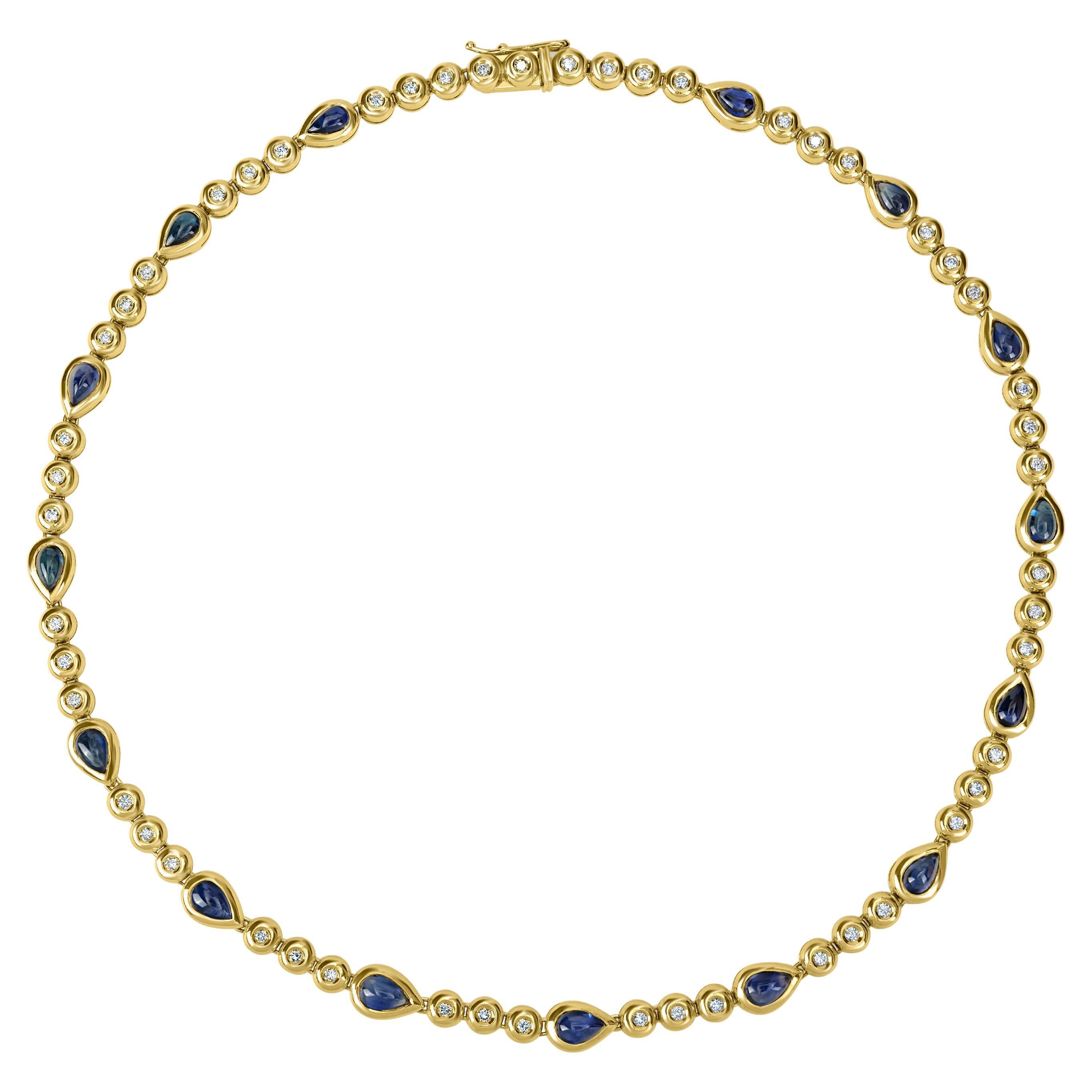 Collier Gracie en or jaune (9,35 ct de saphirs et diamants)