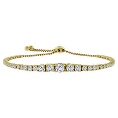 Beauvince Bracelet tennis Bolo gradué en or jaune avec diamants de 2,78 carats
