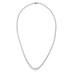 Beauvince Graduated Diamonds Pears Tennis Necklace in White Gold