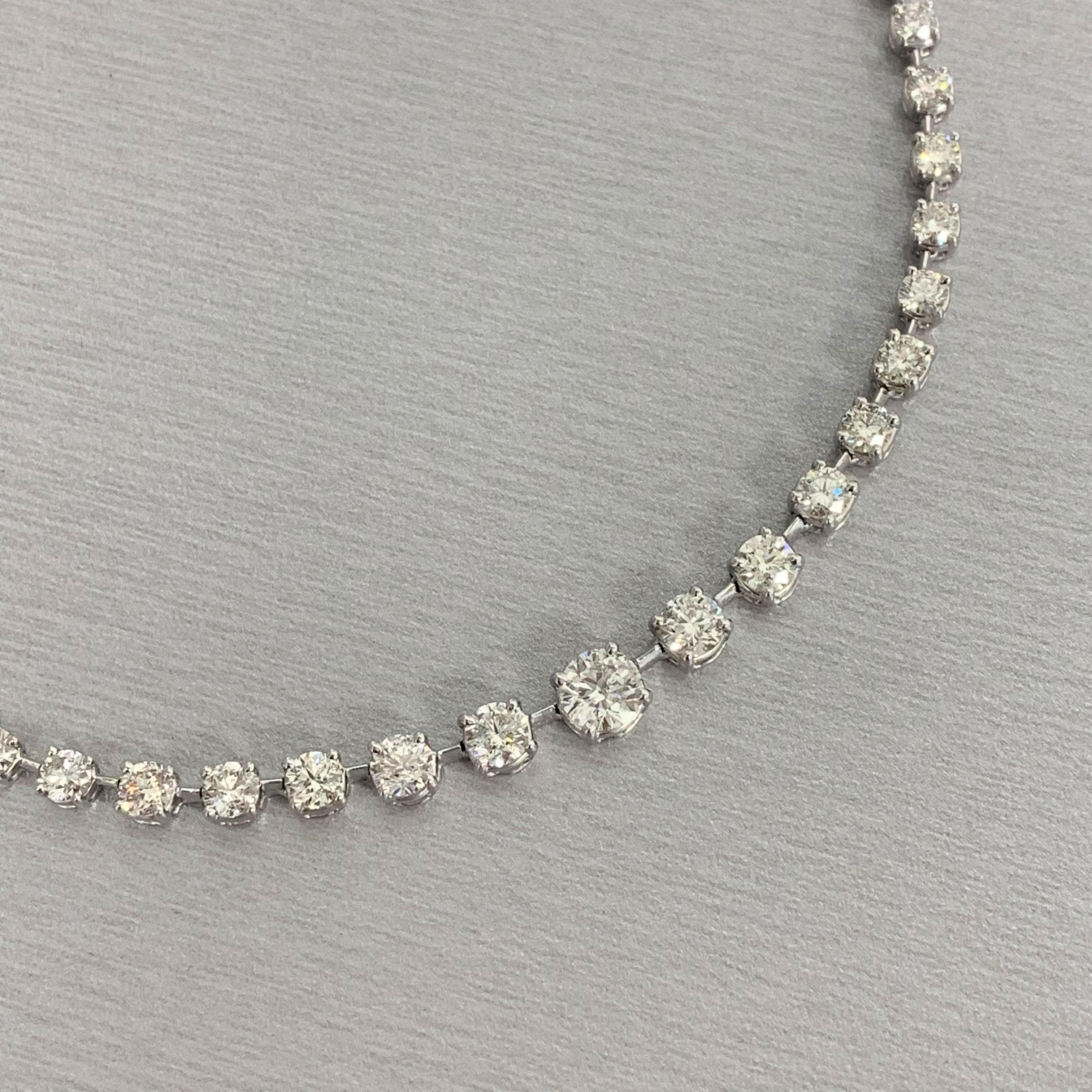 Beauvince Graduated Riviera Tennis Diamond Necklace in Platinum For ...