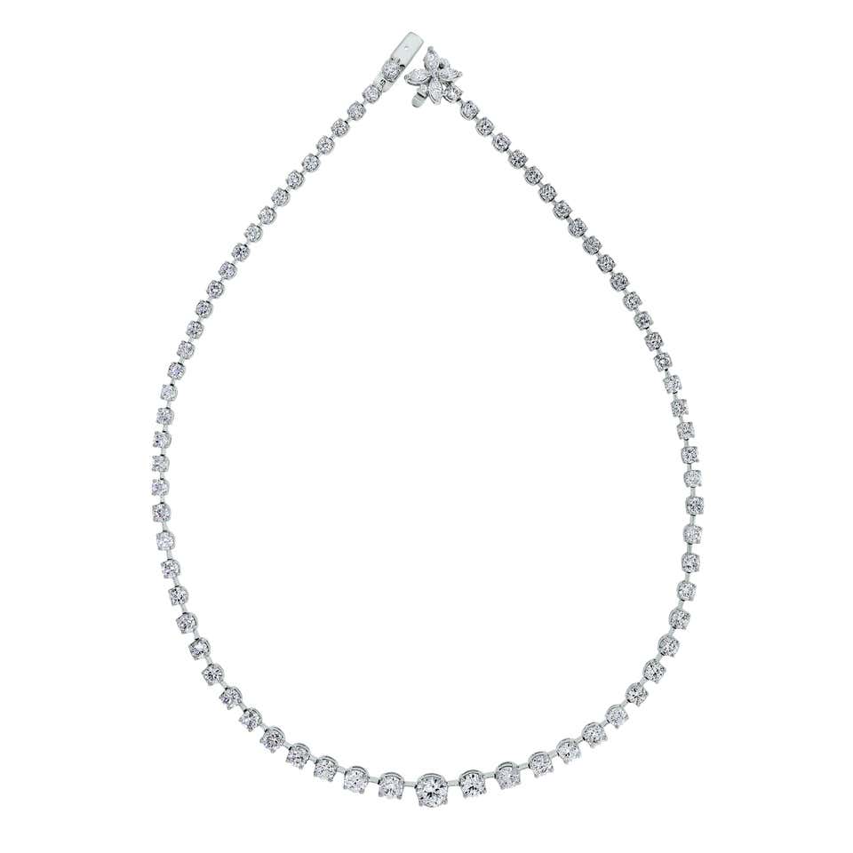 Diamond Graduating Riviera Necklace For Sale at 1stDibs