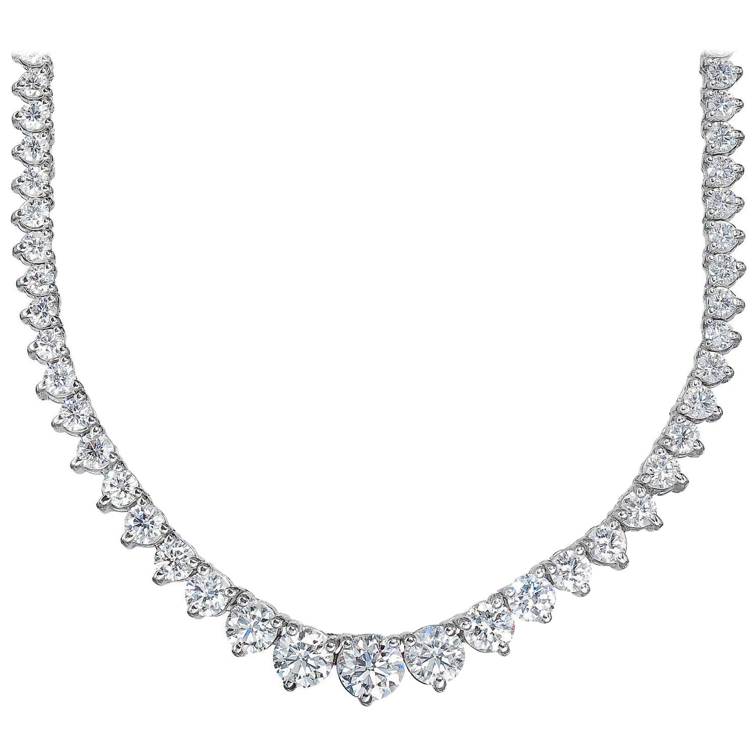 Beauvince Collar de Tenis Riviera Graduado (25 ct EF VVS GIA Diamantes)en Oro W