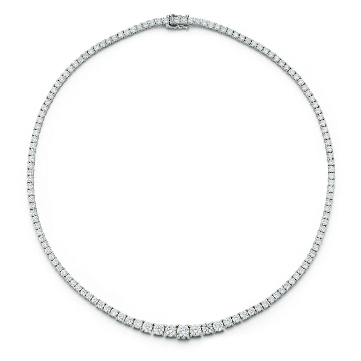 Contemporaneo Collana tennis graduata Beauvince (16,60 ct di diamanti e 1 ct di centro HVS2 GIA) in vendita