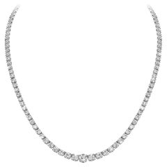 Beauvince Abgestufte Tennis-Halskette (16,60 Karat Diamanten und 1 Karat HVS2 GIA Zentrum)