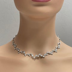 Beauvince Grape Vine Diamond Necklace in White Gold