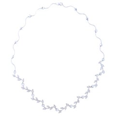 Beauvince Grape Vine Diamond Necklace in White Gold
