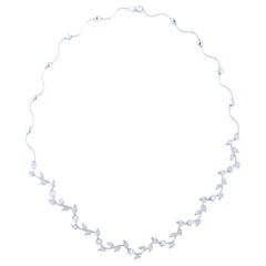 Beauvince Grape Vine Diamond Necklace in White Gold