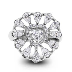 Beauvince Heart Diamond Ring (1.20 ct Diamonds) in White Gold