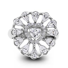 Beauvince Anillo de Diamantes Corazón (1,20 ct Diamantes) en Oro Blanco