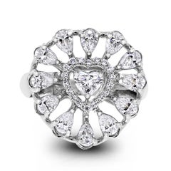 Beauvince, bague cœur en or blanc (1,20 carat de diamants)