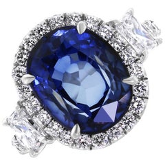 Anello Beauvince Ice Princess con zaffiro e diamanti da 7,67 carati in oro bianco