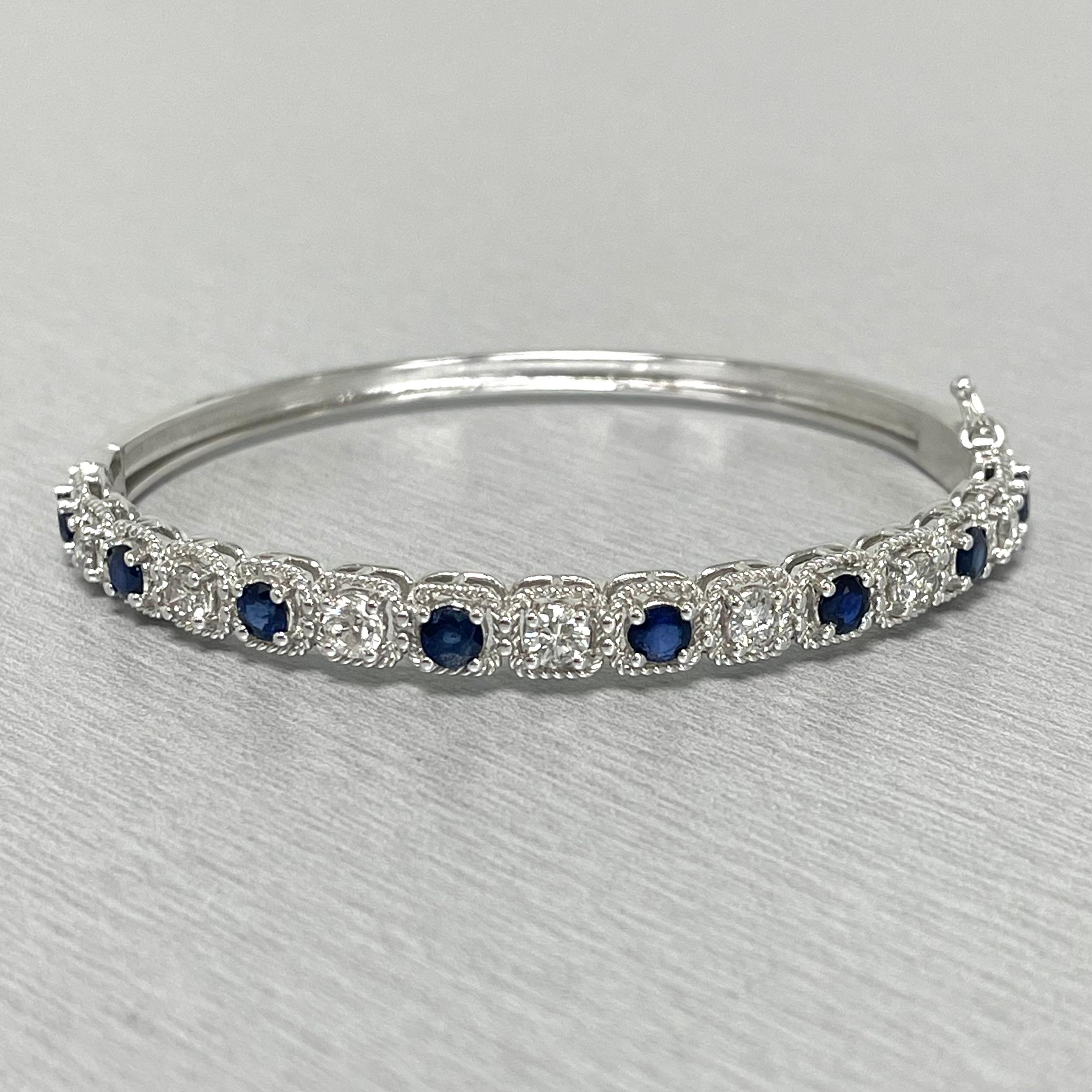 Bracciale Beauvince con zaffiro e diamante in oro bianco In condizioni Nuovo in vendita a New York, NY