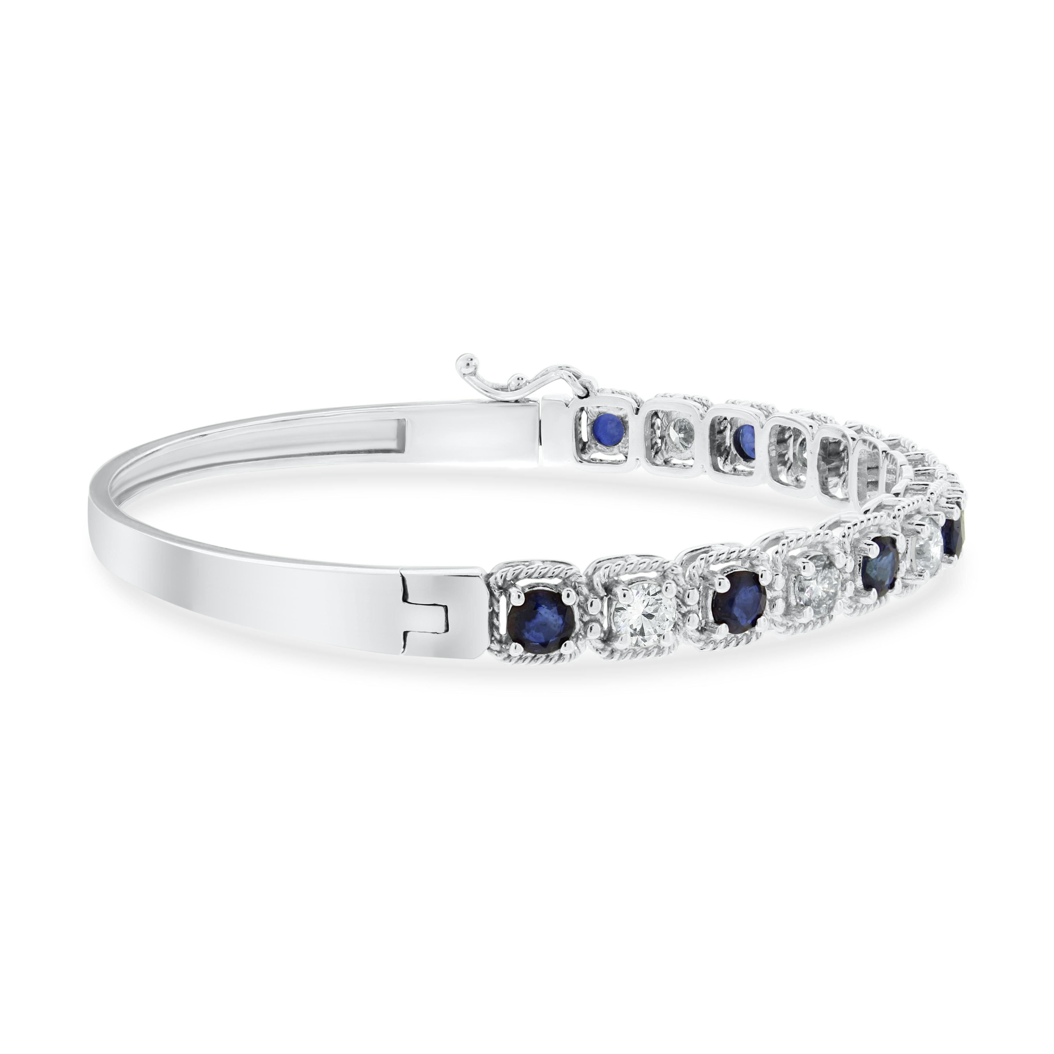 Bracciale Beauvince con zaffiro e diamante in oro bianco in vendita 1