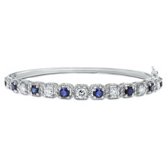 Beauvince Ice Sapphire & Diamond Bangle in White Gold
